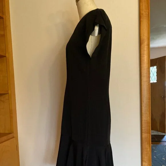 Sheri Martin Dress Cap Sleeves Fitted and Flared Lil Black Dress - Picture 4 of 8